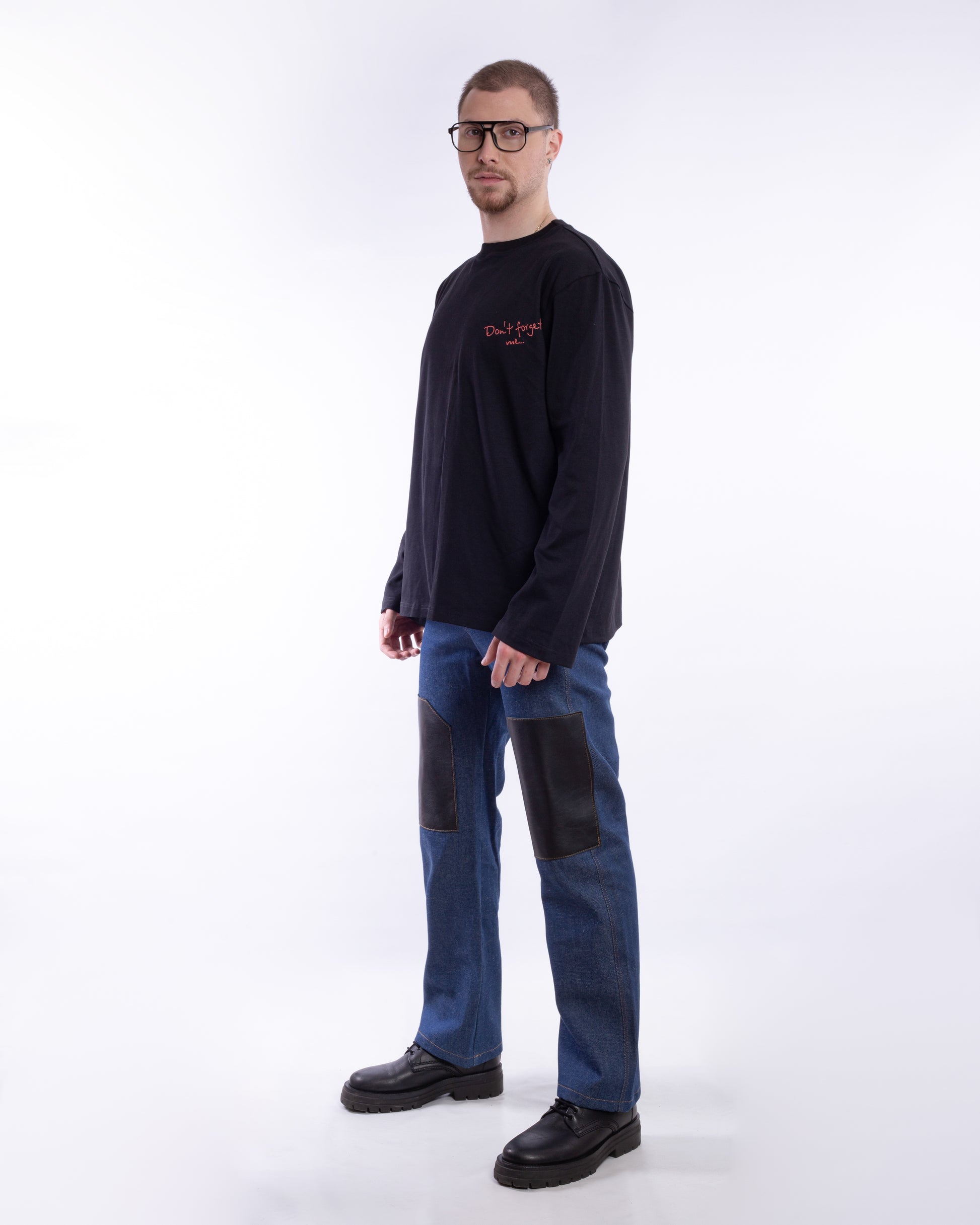 Knee-Panel Denim Pants