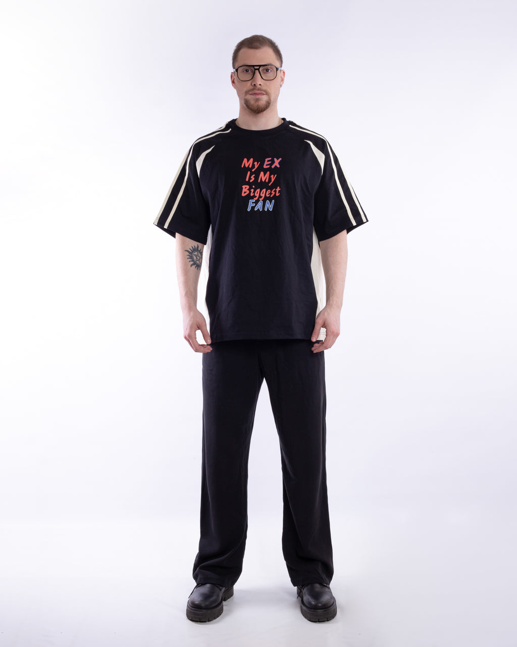 Oversized Black T-Shirt “My Ex Is My Biggest Fan”