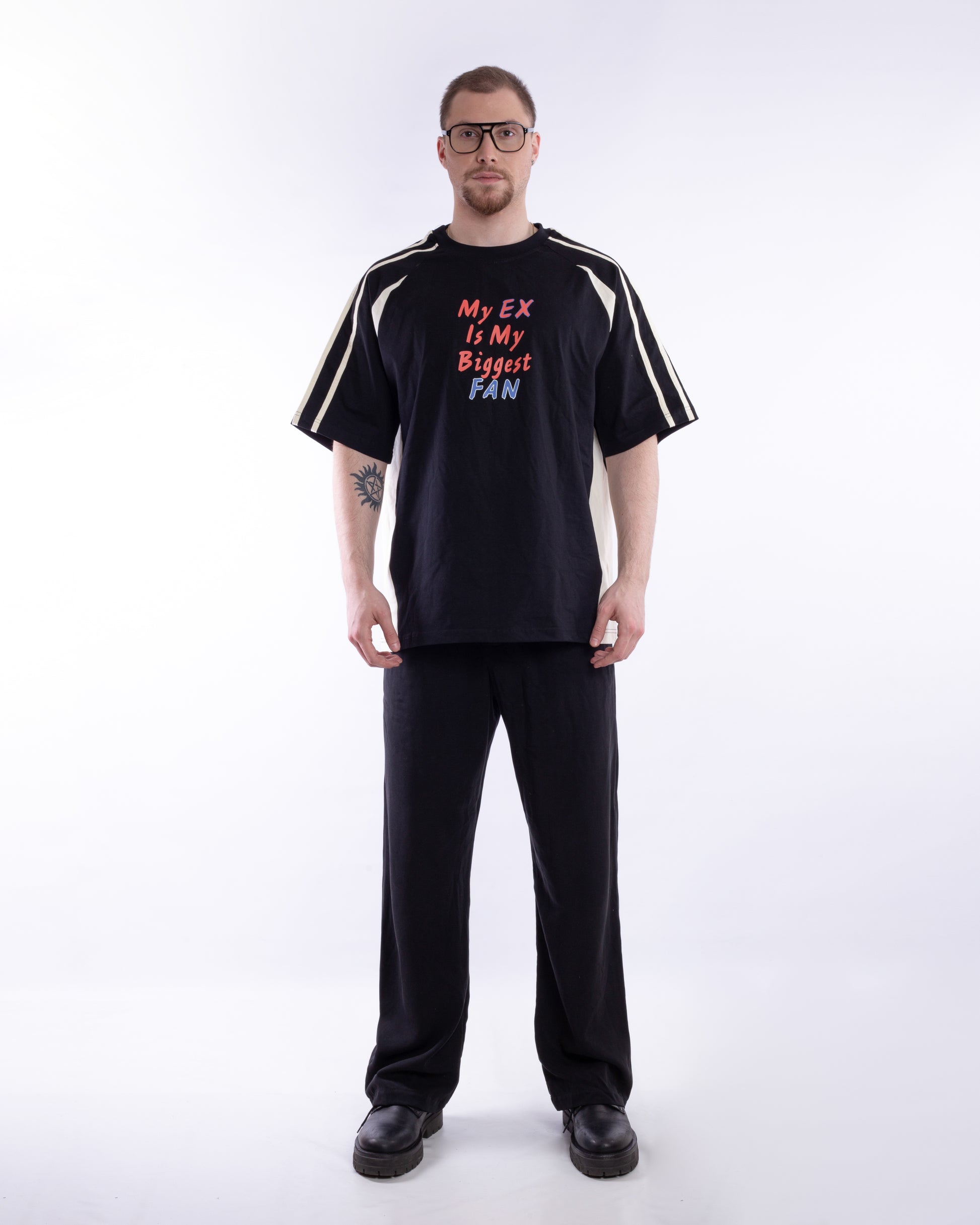 Oversized Black T-Shirt “My Ex Is My Biggest Fan”