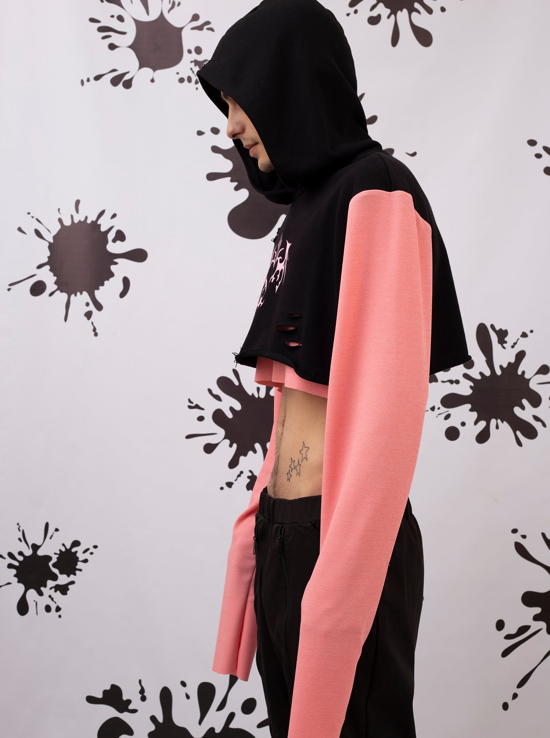 Cropped Unisex Hoodie With Heart