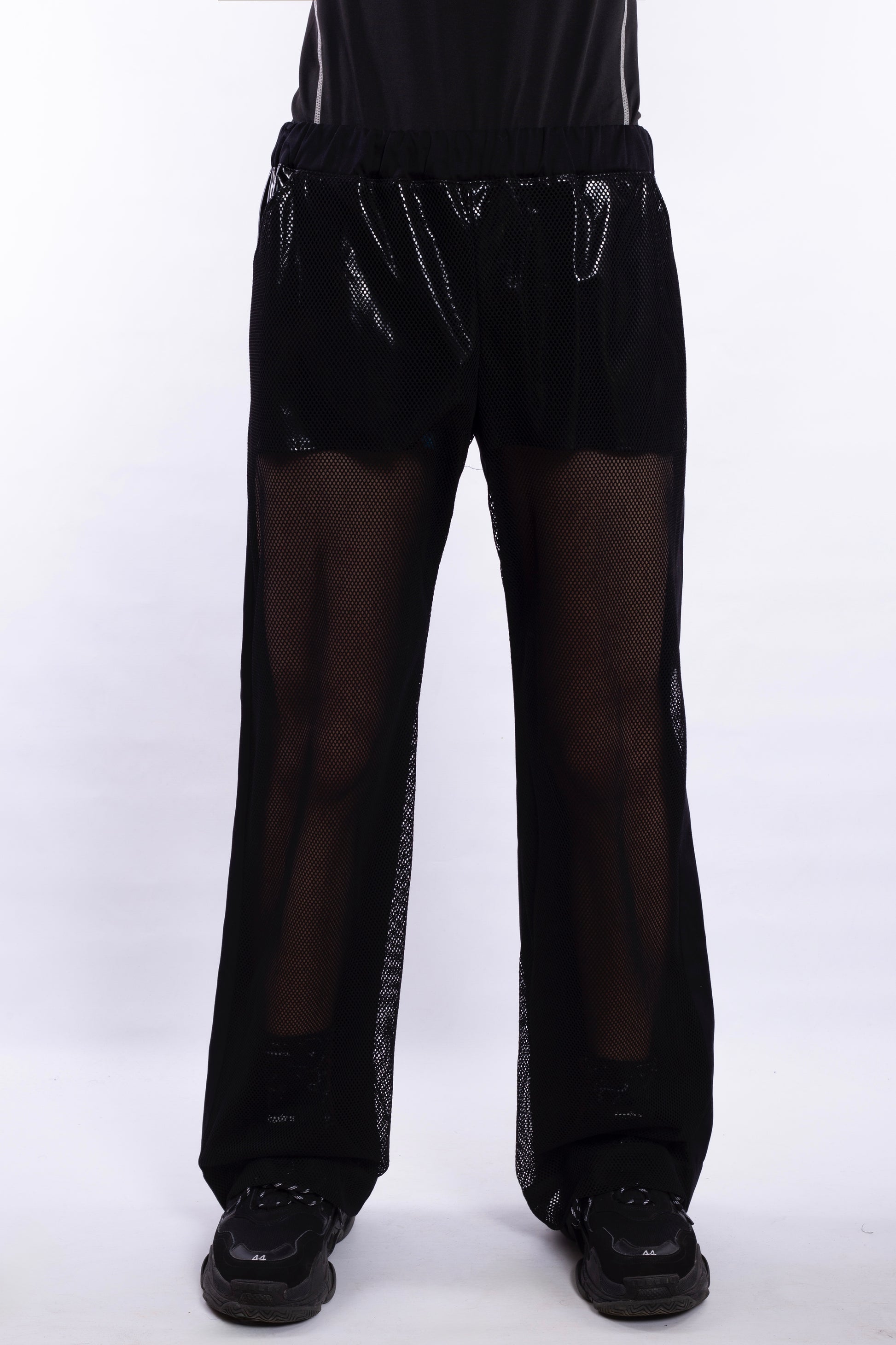 Black Net Pants With Black Back