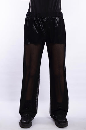 Black Net Pants With Black Back