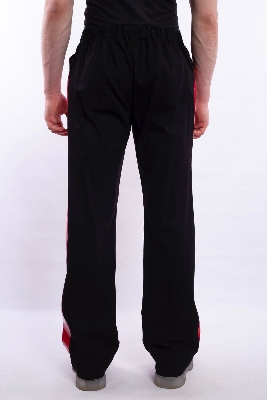 Red PU Leather Pants With Zipper