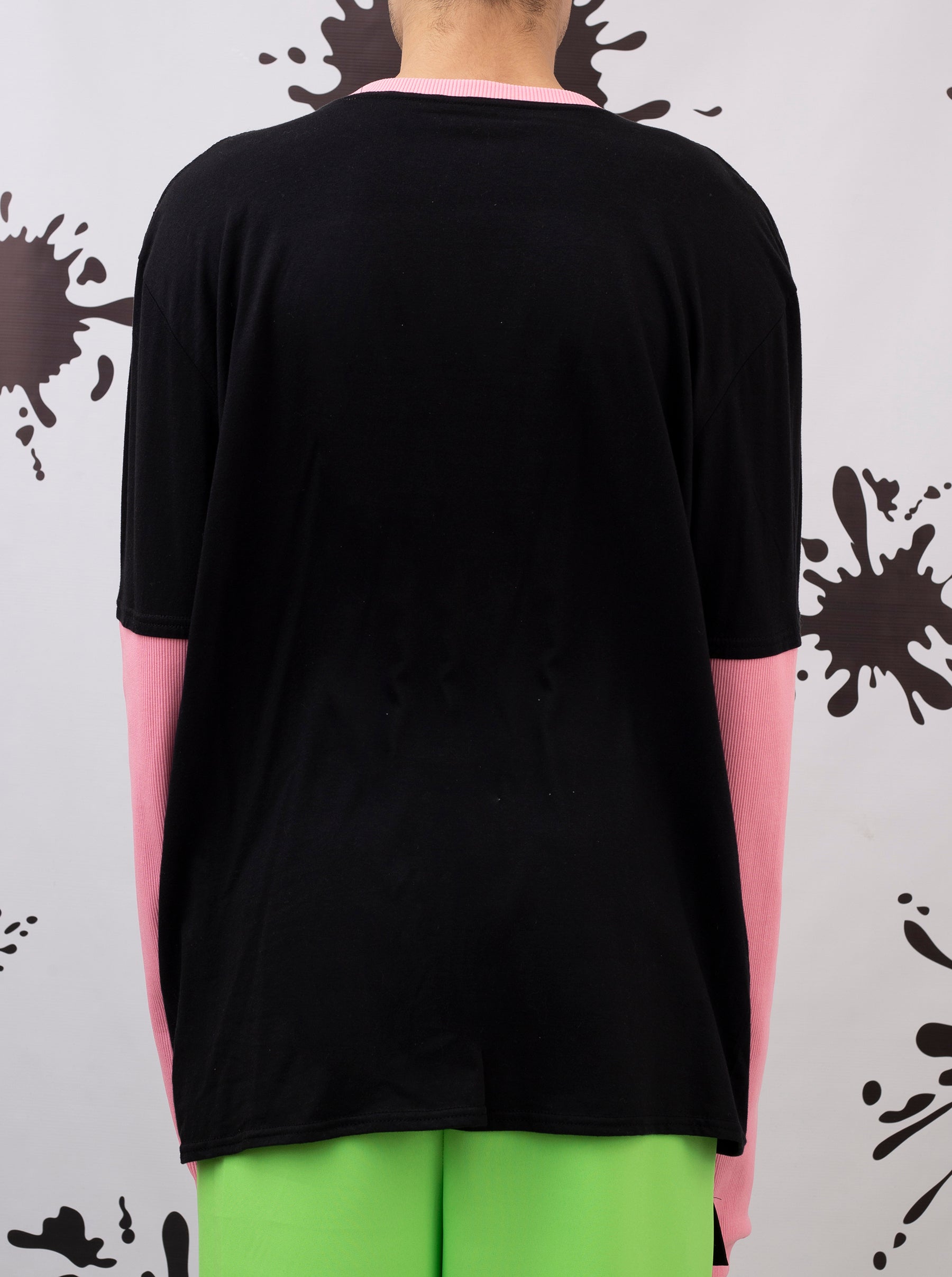“BabyBoy” Black T-Shirt With Pink Sleevs