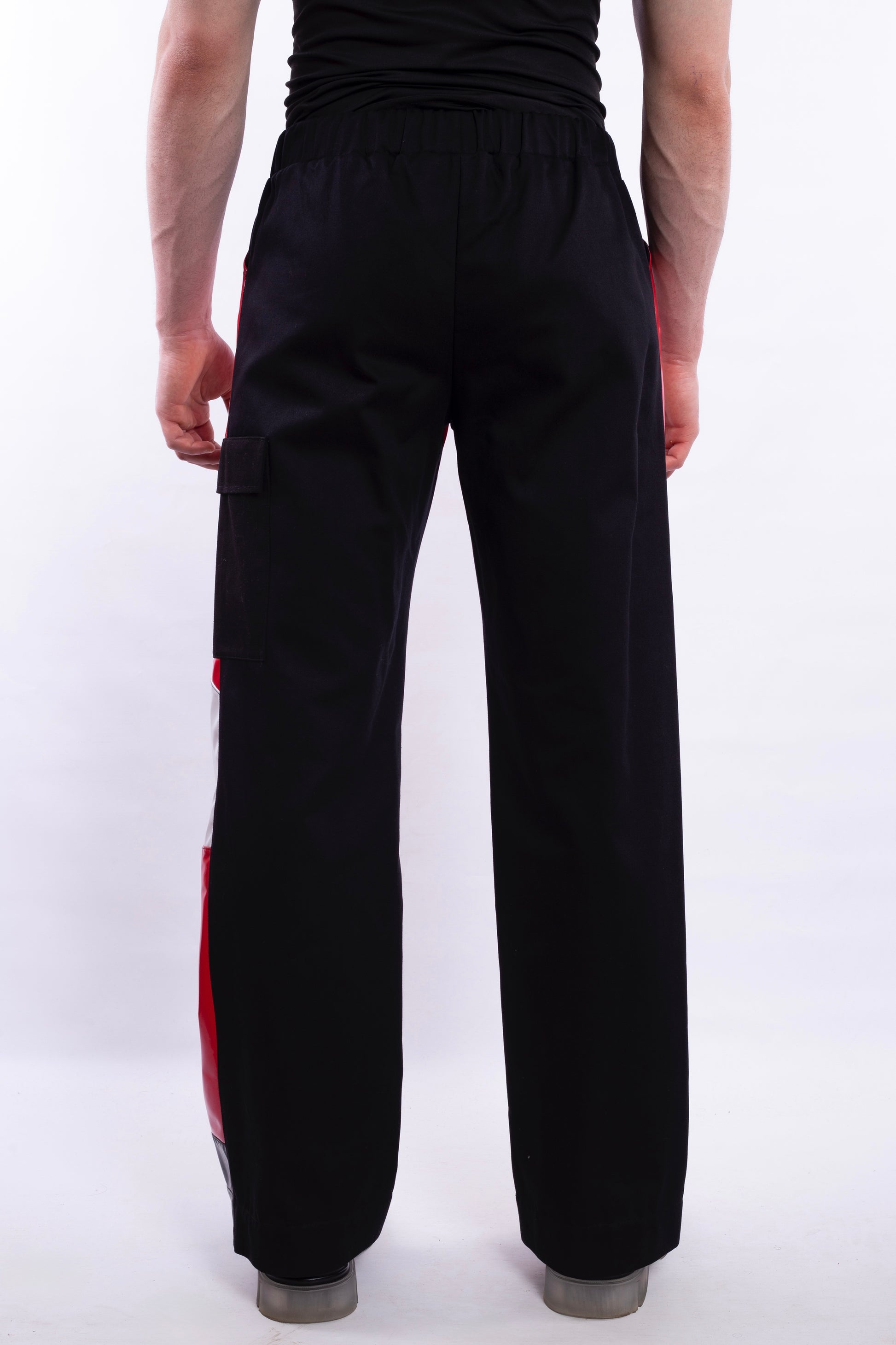 Red PU Leather With BW Details