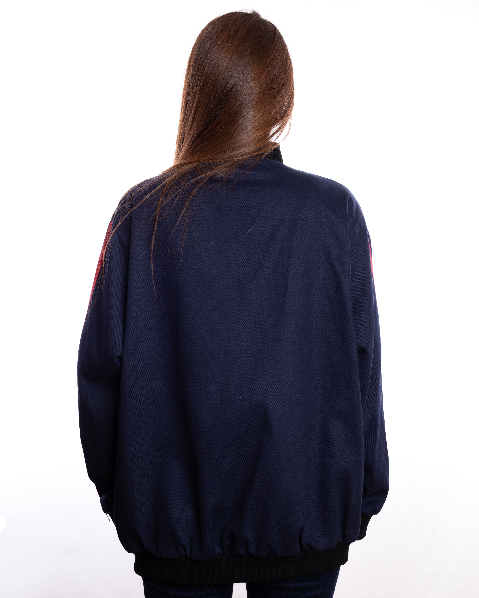 Tri-Color Midnight Navy Bomber Jacket (Unisex)