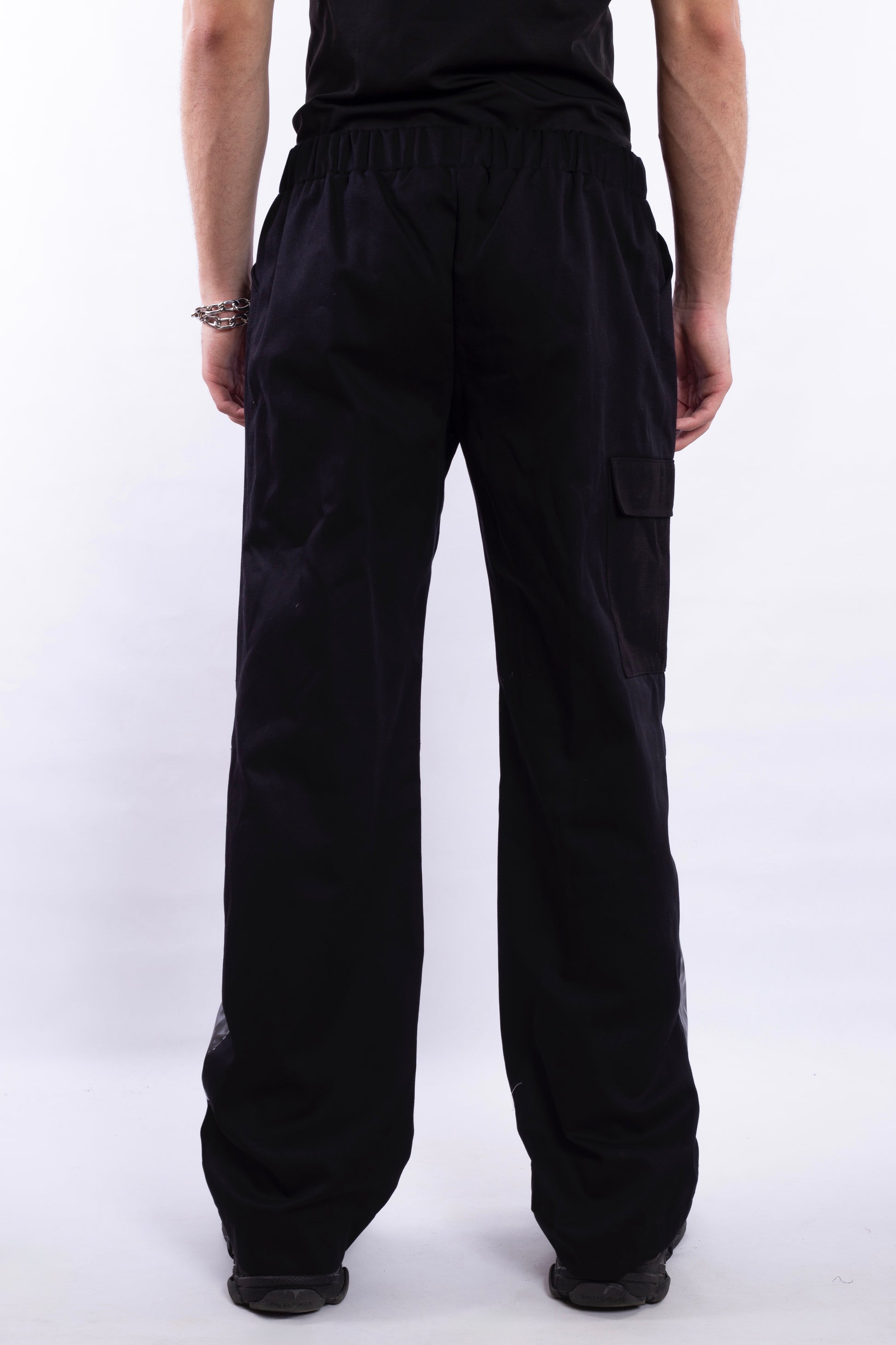 Black Pants L12 With PU Leather