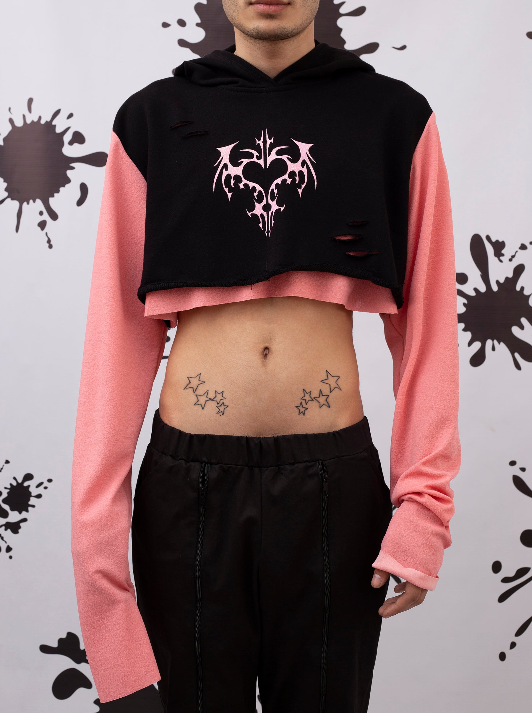 Cropped Unisex Hoodie With Heart