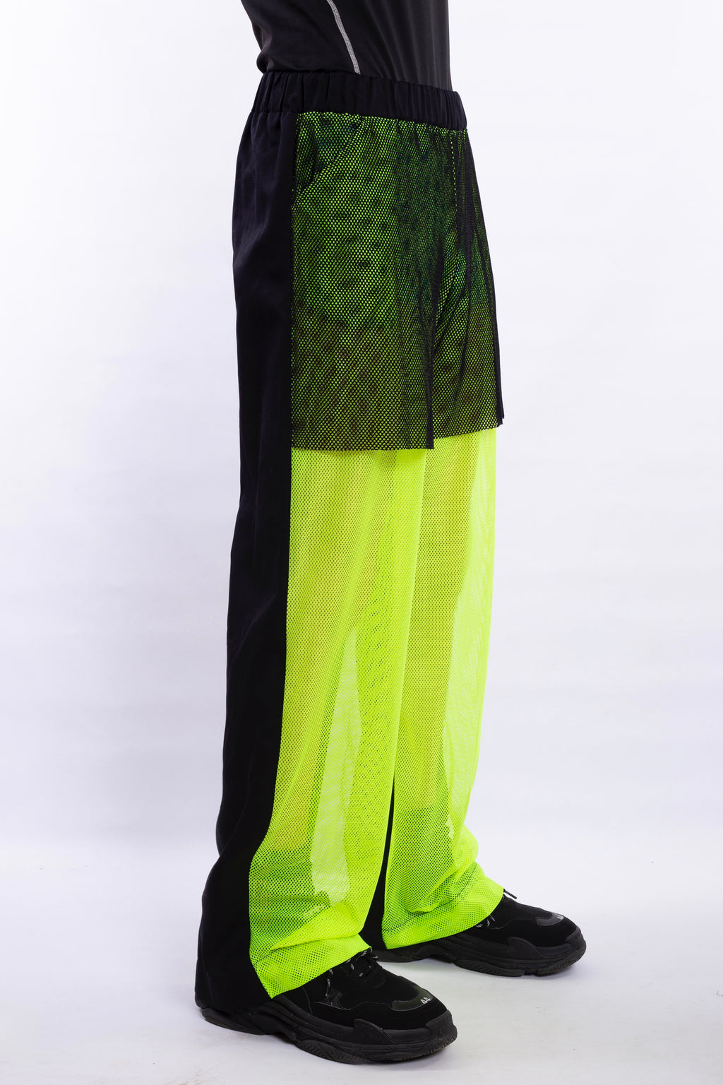 Neon Net Pants With Black