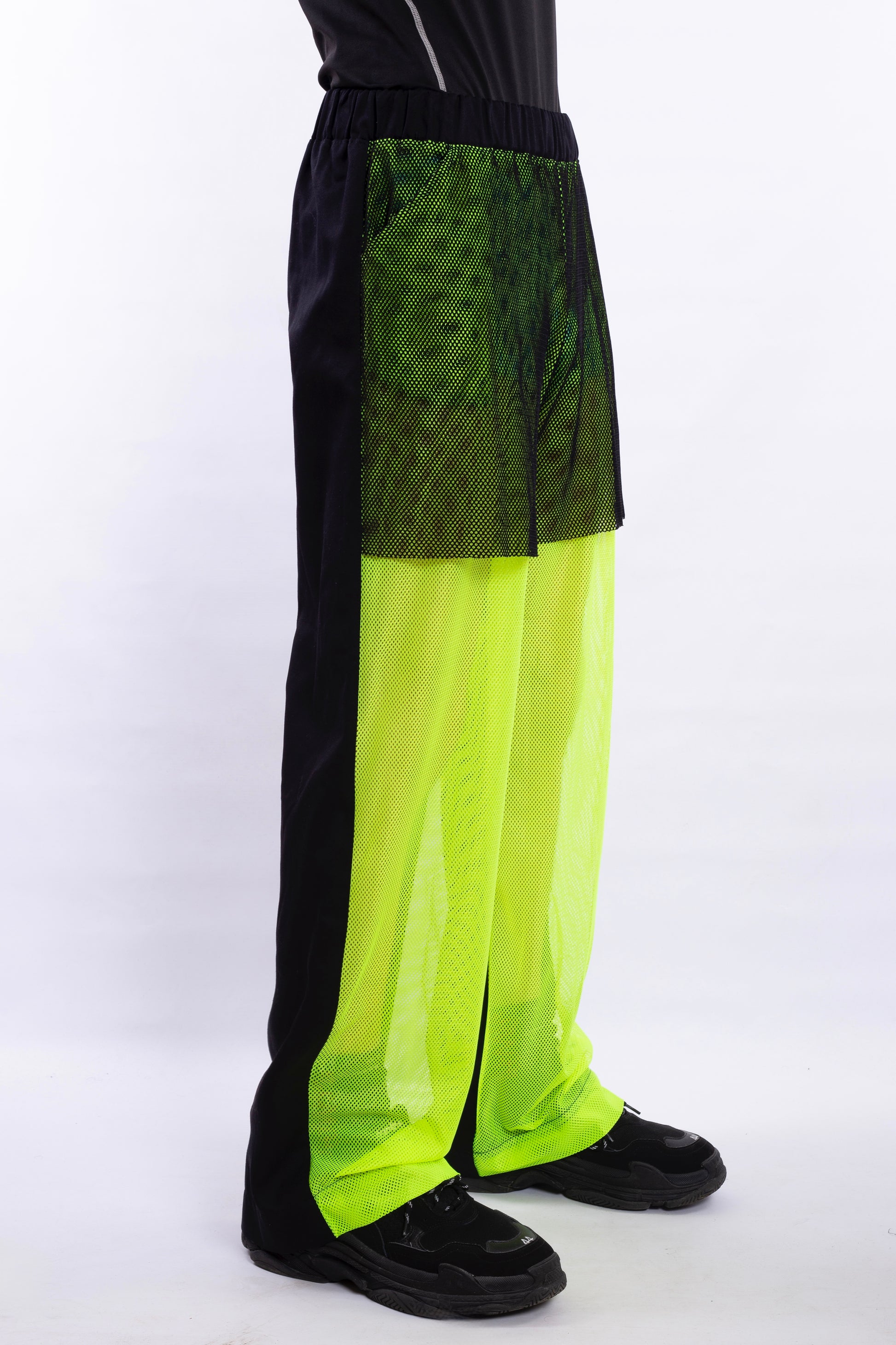 Neon Net Pants With Black