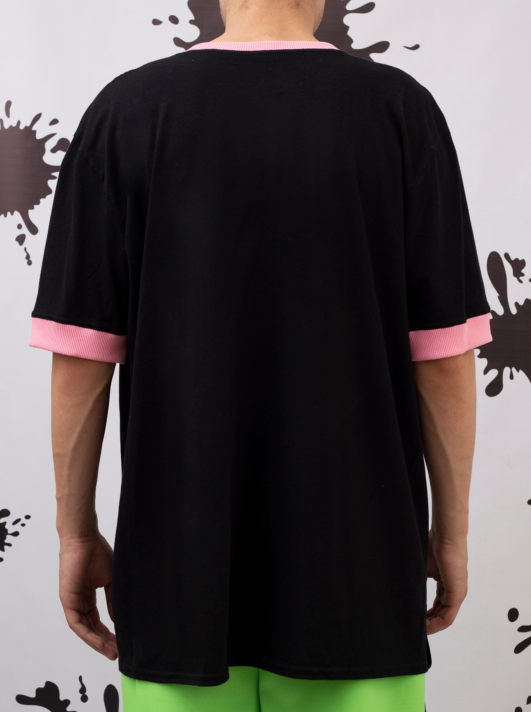 Black Tee With Glitter Pink Cross