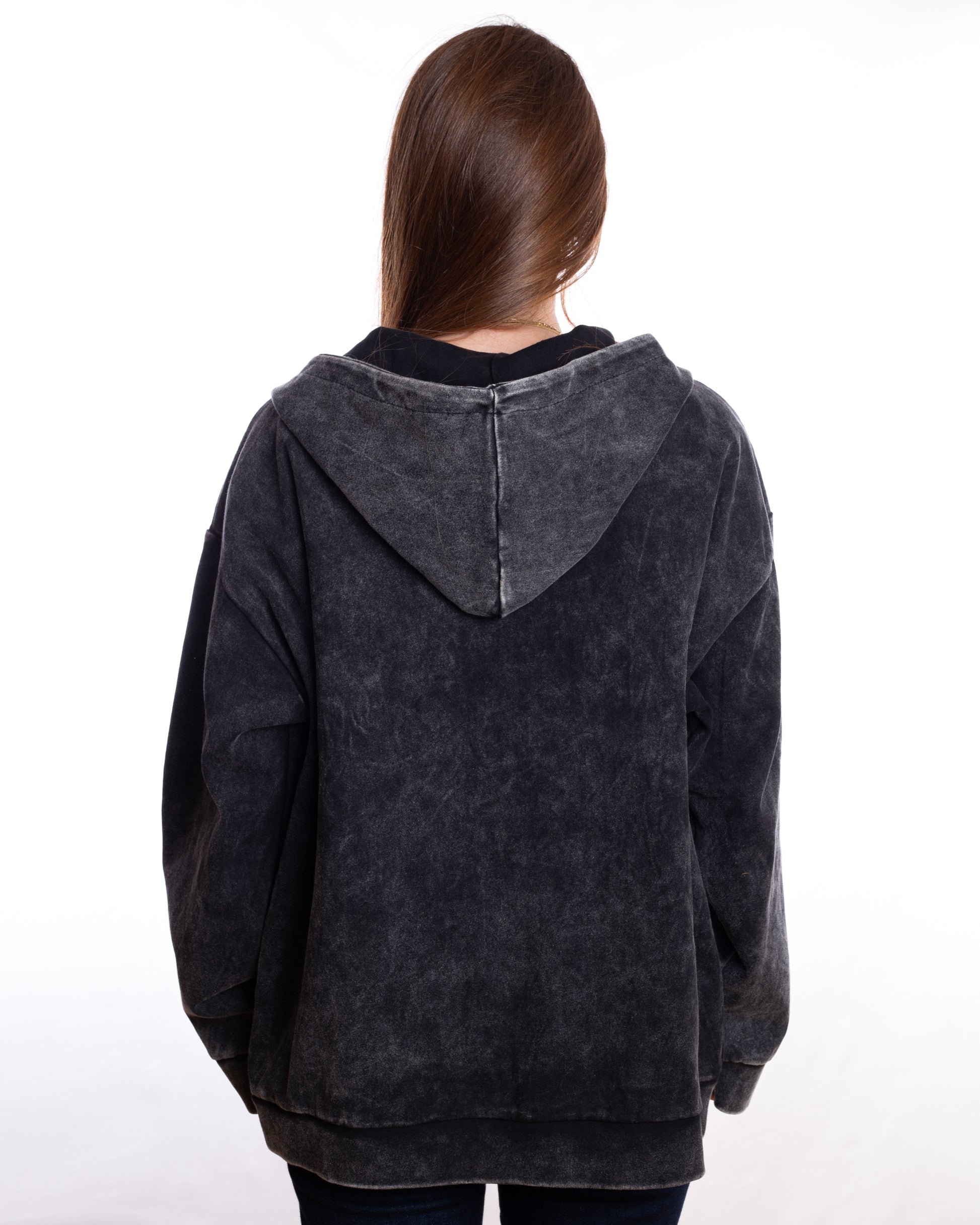 Acid-Wash Zip-up Hoodie (Unisex)