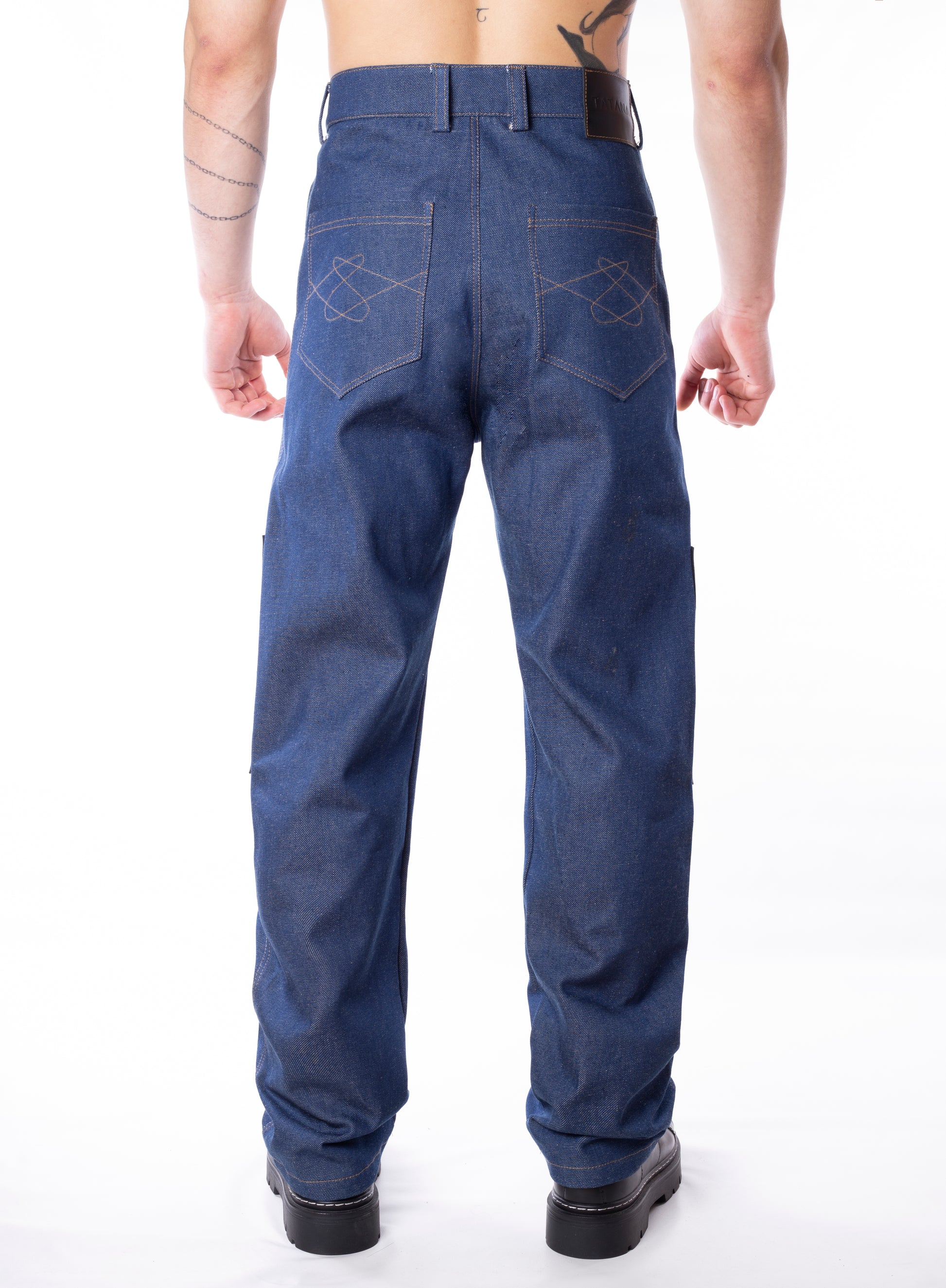 Knee-Panel Denim Pants