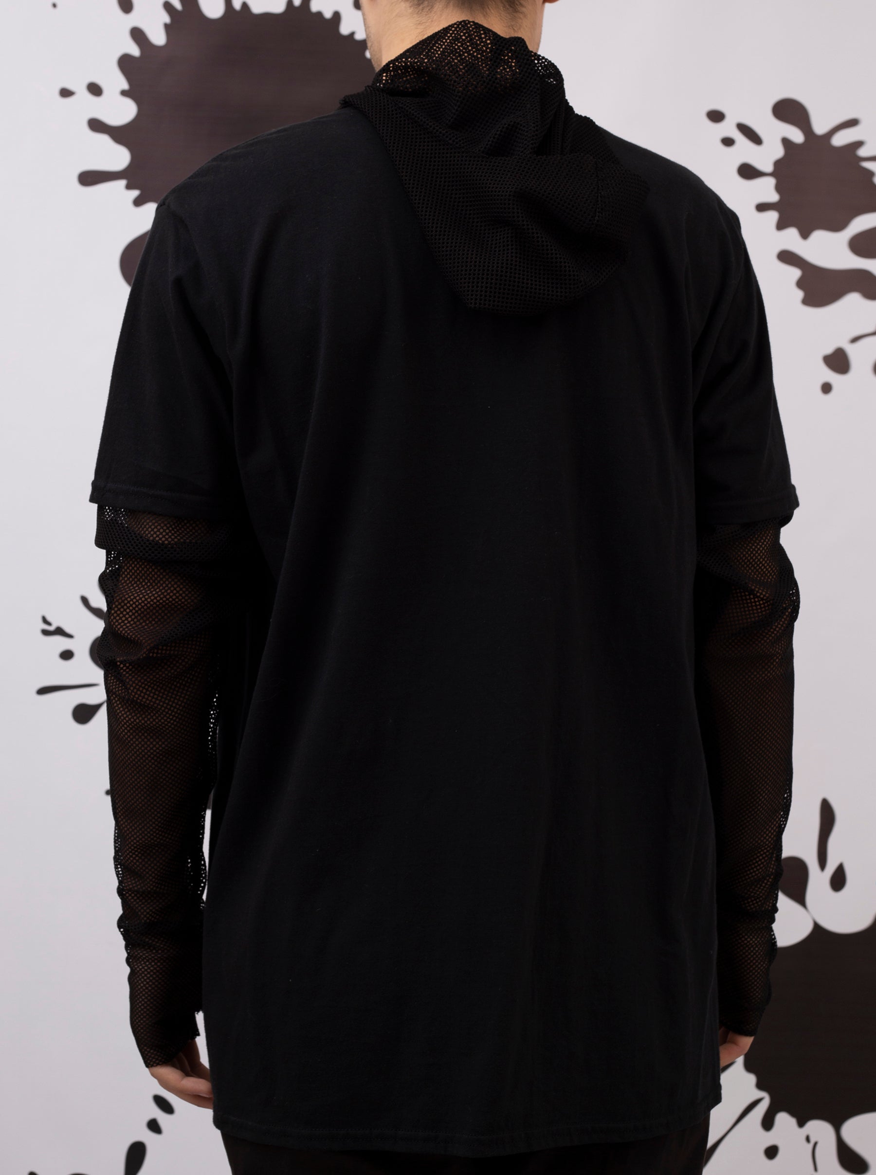 “Ignorance” Black Tee With Net Sleevs