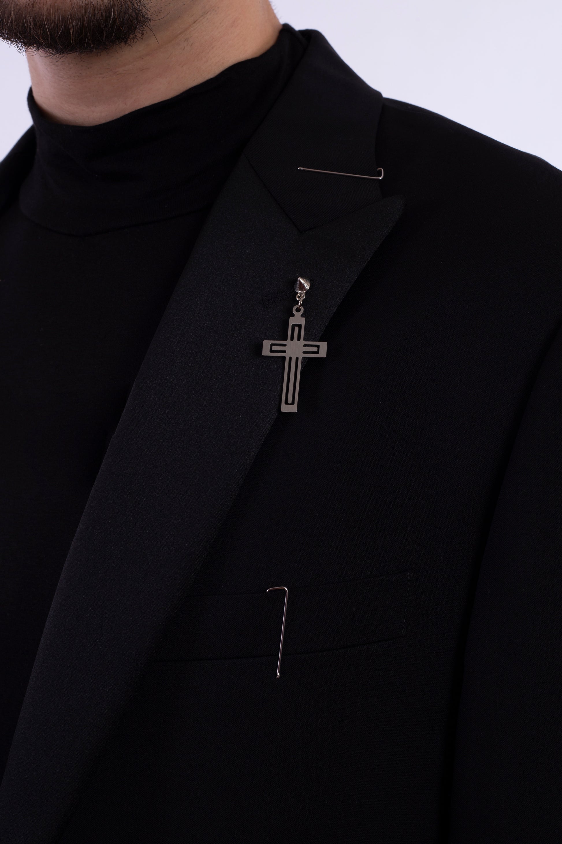 Suit With Cross & Metalic Detail