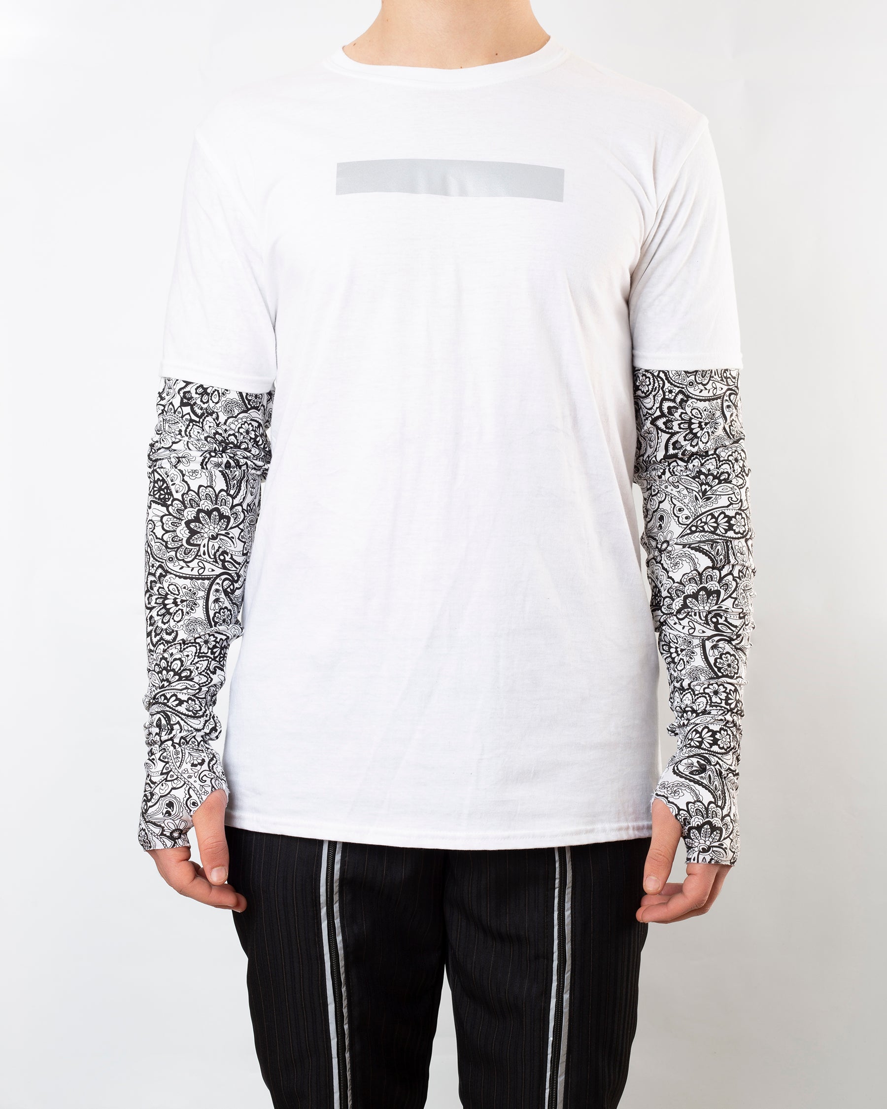 Whitr Tee With BW Sleeves