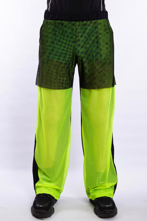 Neon Net Pants With Black