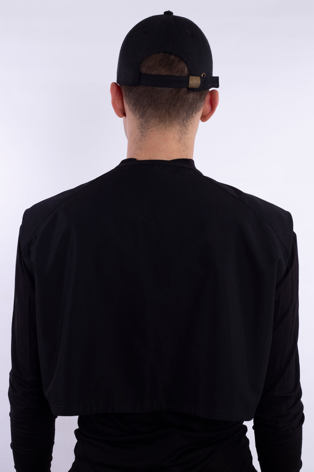 Black Croped Jacket With Pockets