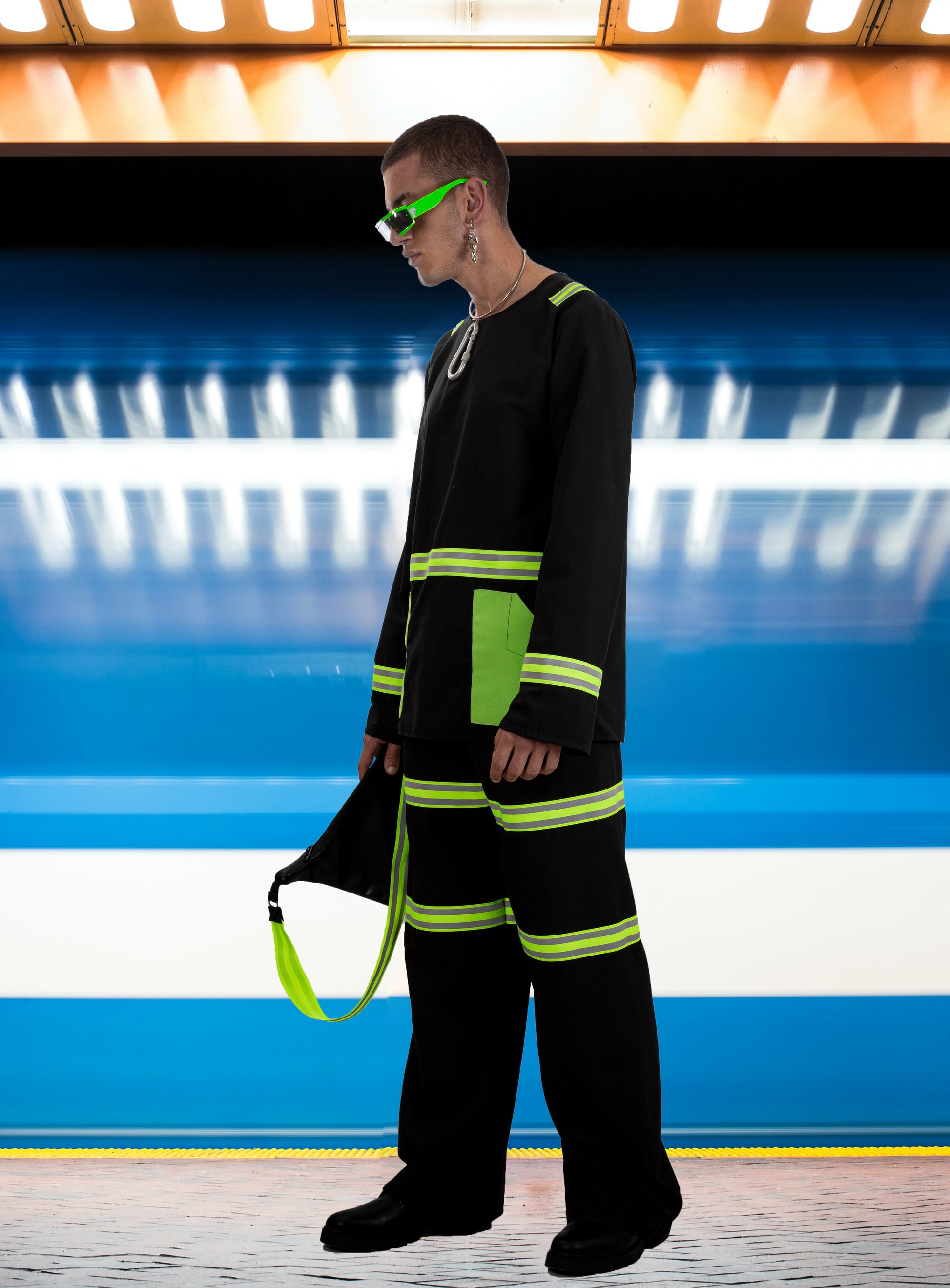 Black TShirt With Neon Details