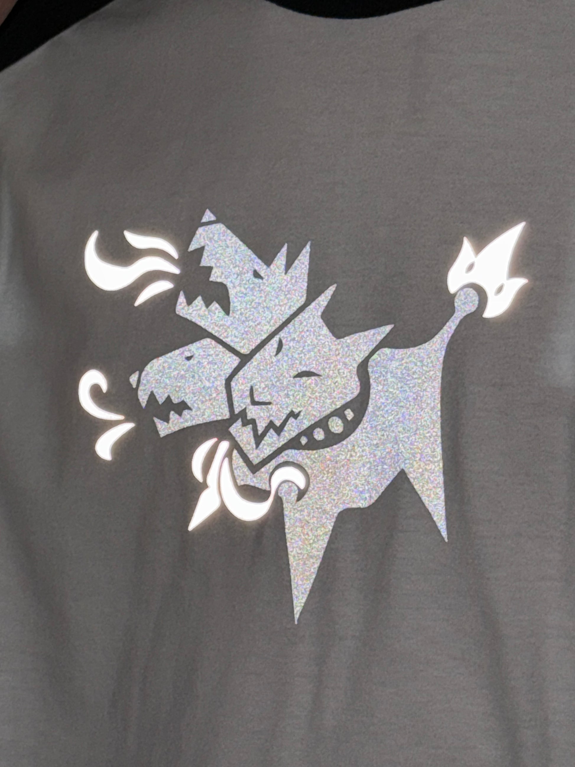 BW Tee With Reflective Triple Head Dog