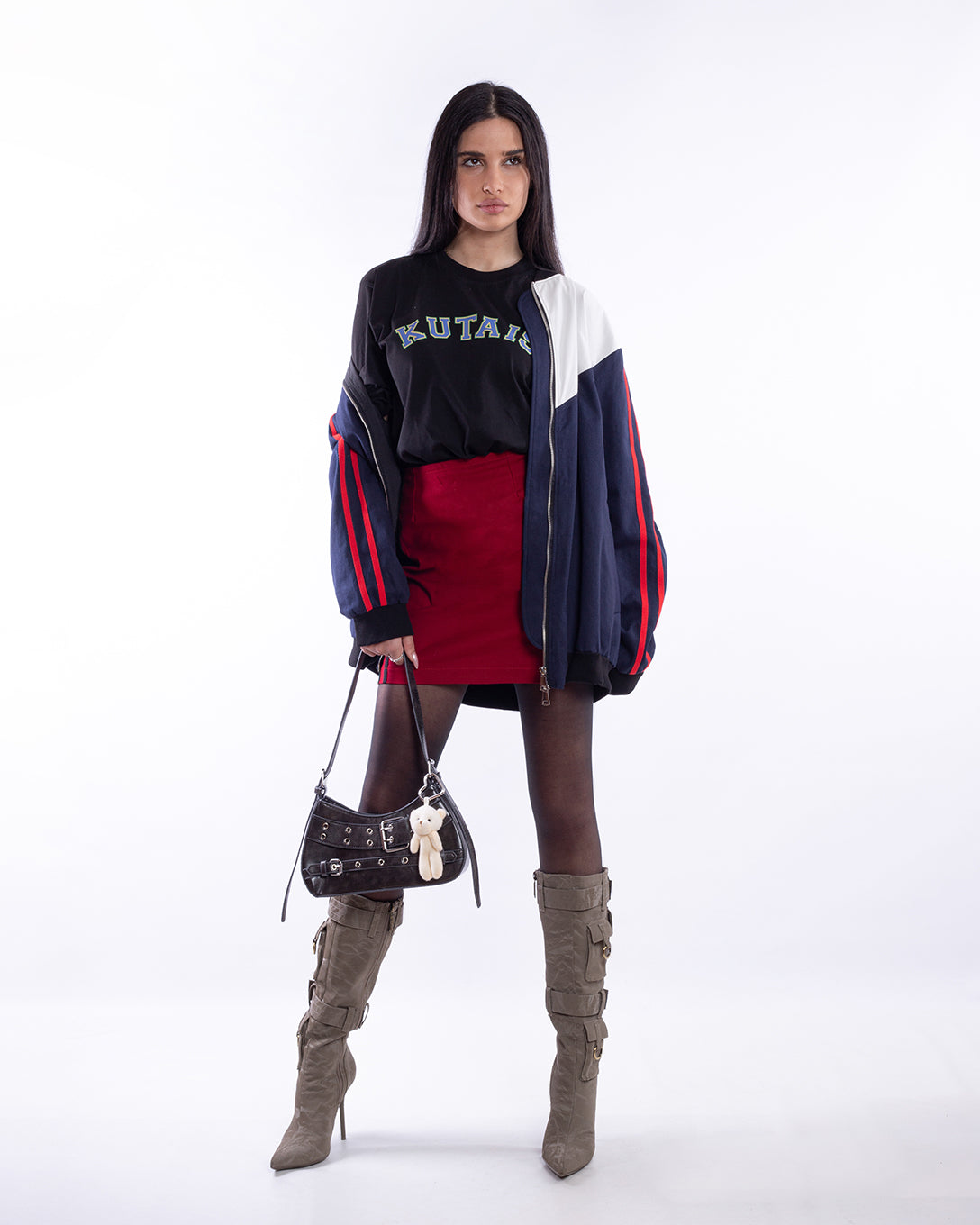 Tri-Color Midnight Navy Bomber Jacket (Unisex)