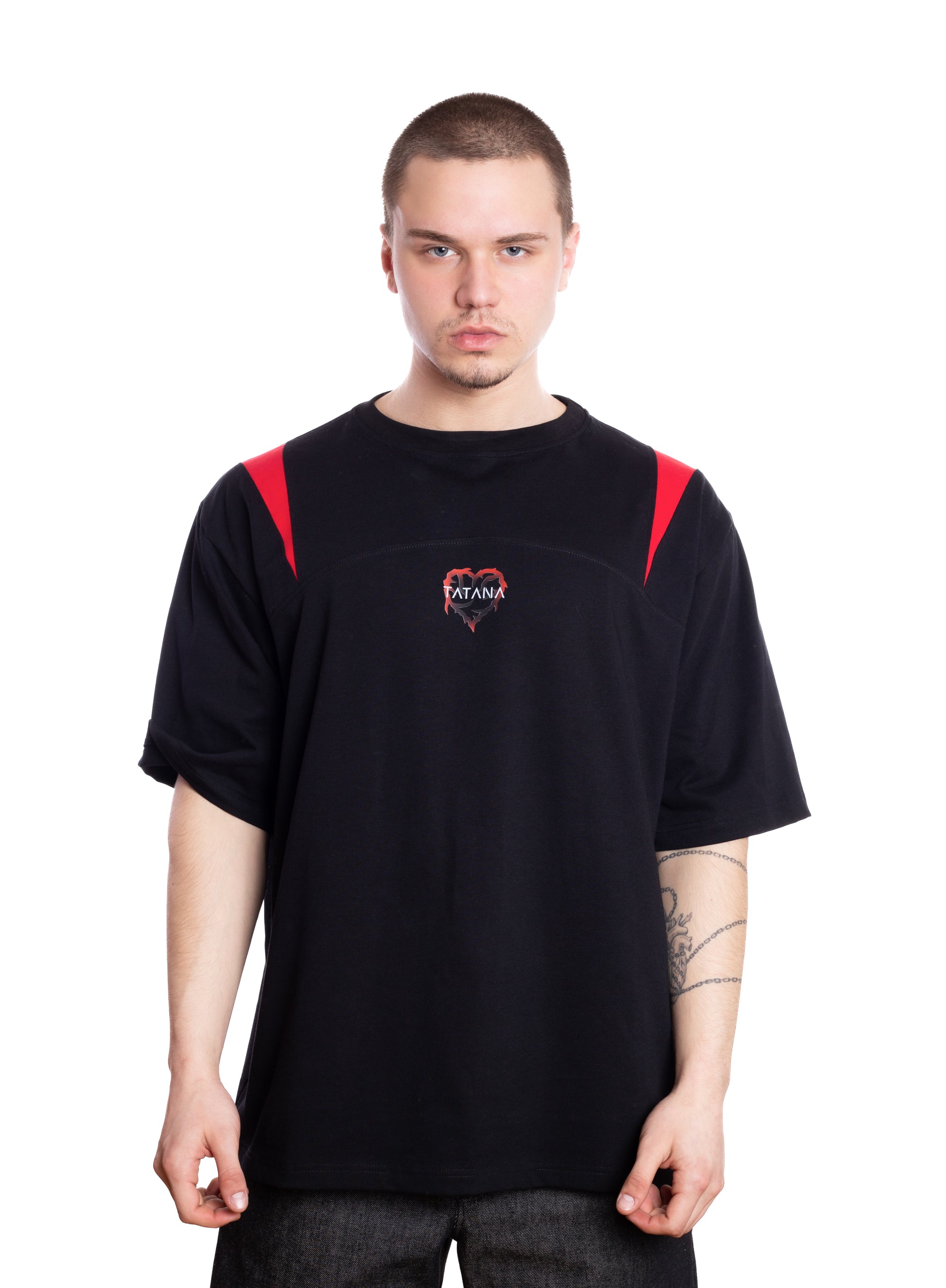 T-Shirt With Red Panels