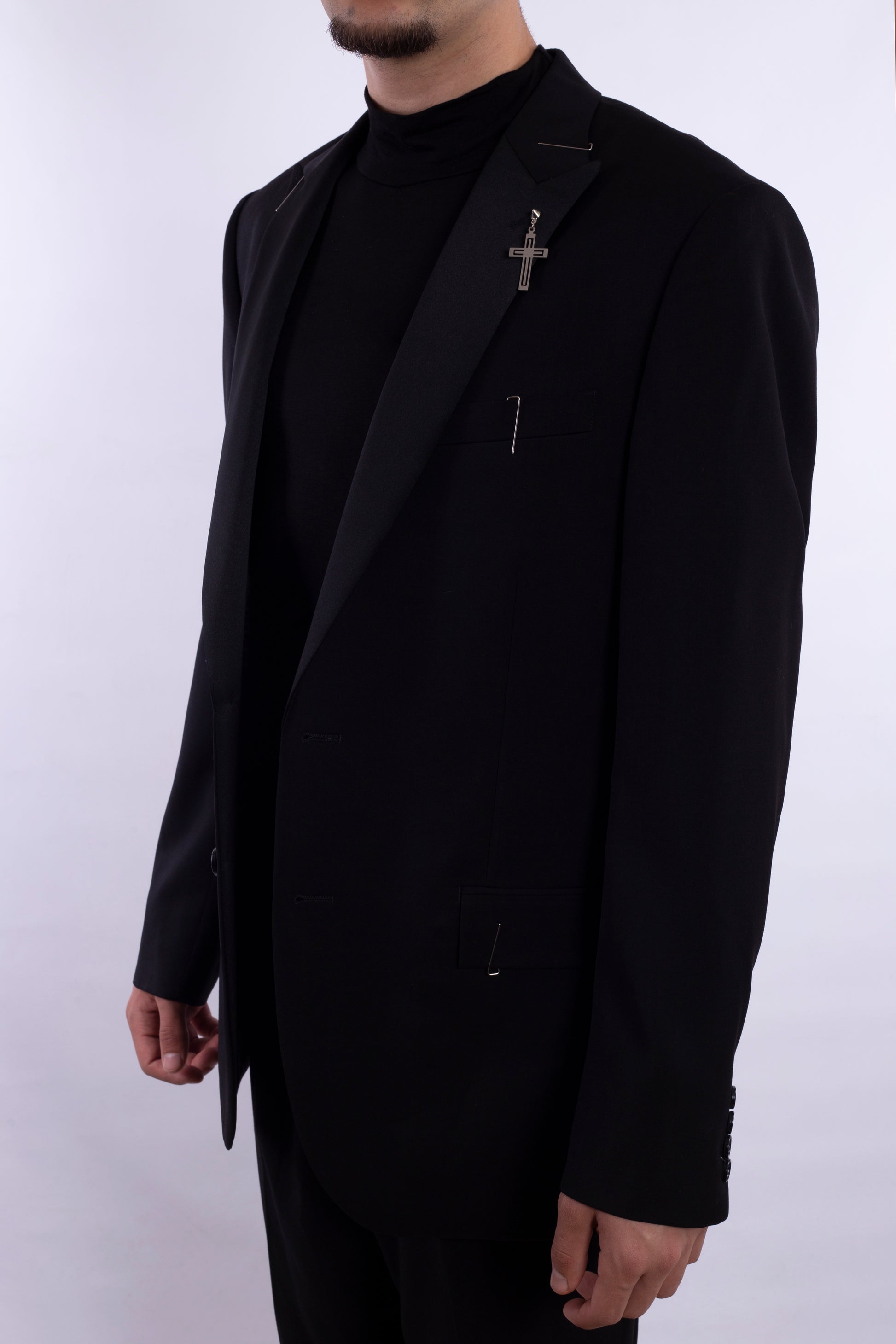 Suit With Cross & Metalic Detail