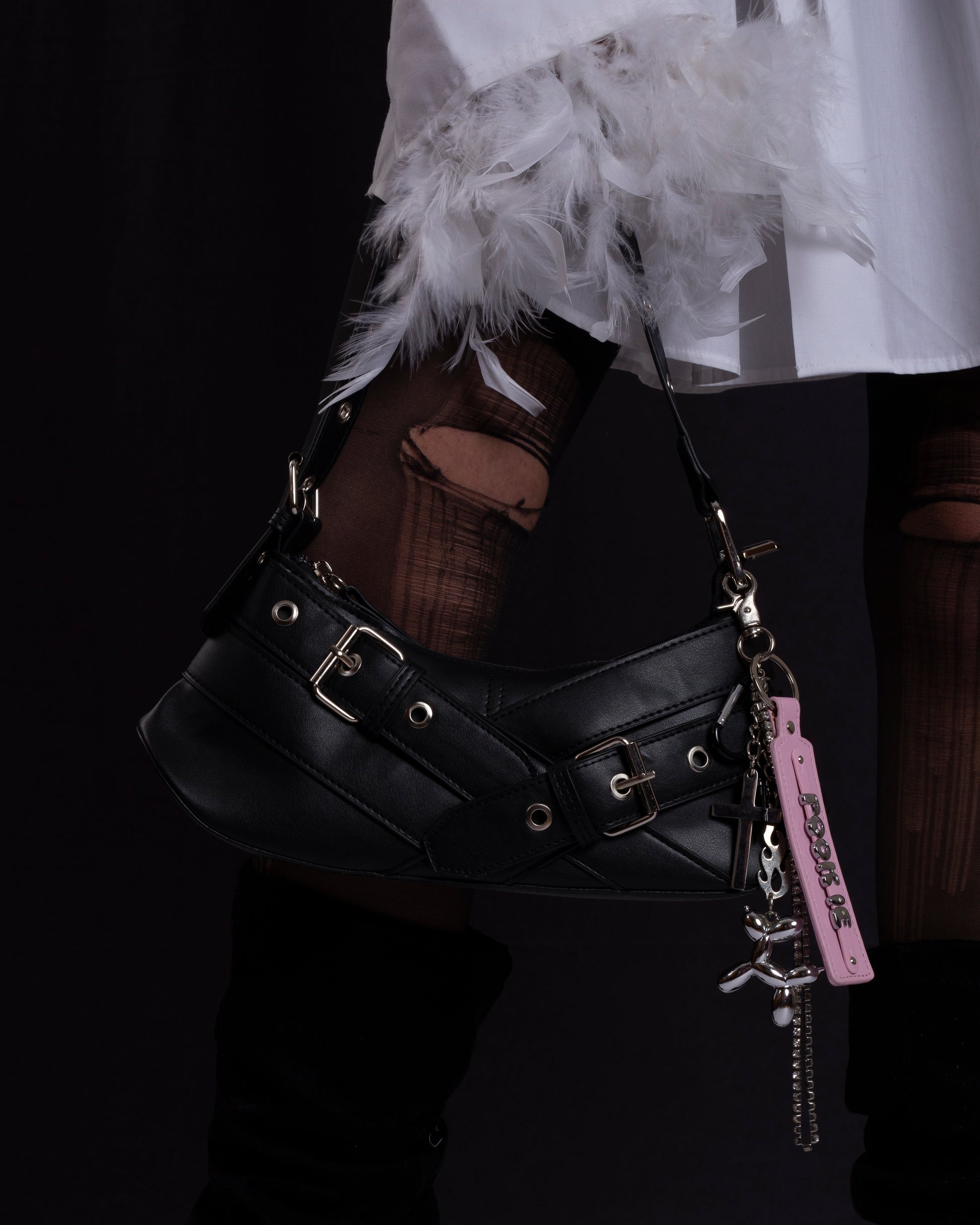 Pookie Keychain Bag (Black)