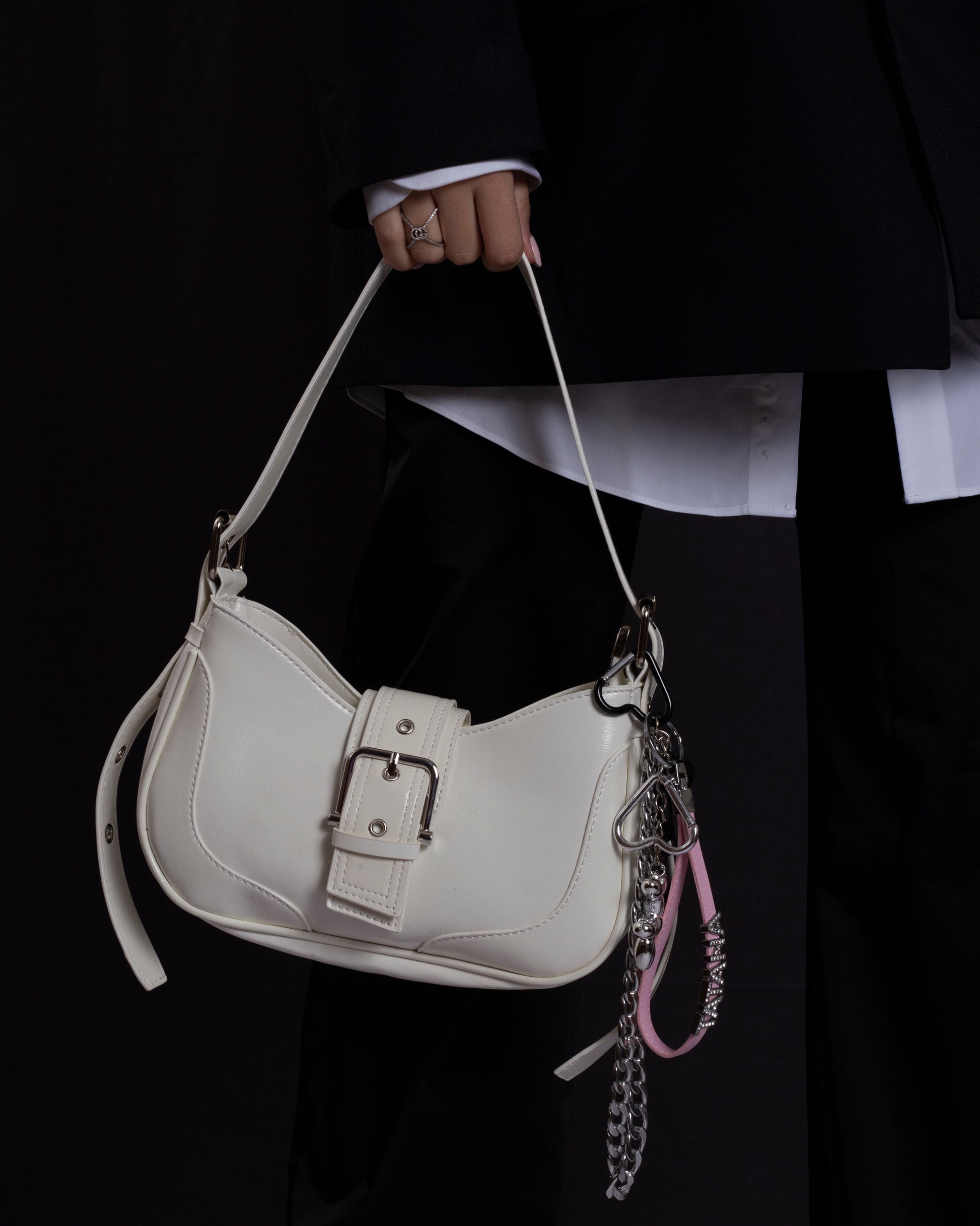 Pookie Keychain Bag (White)