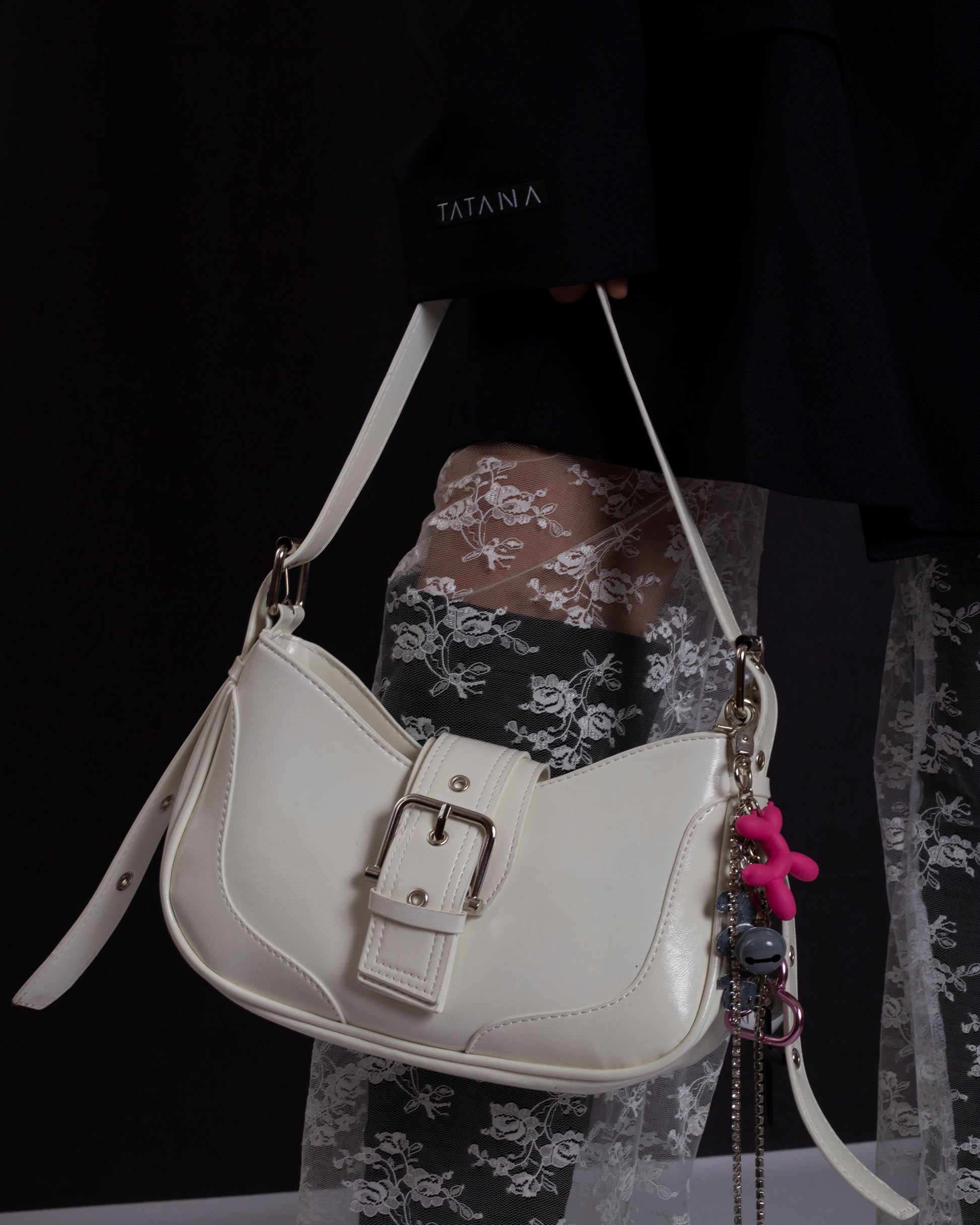 Pookie Keychain Bag (White)